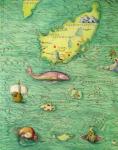 Iceland, from an Atlas of the World in 33 maps, Venice, 1st September 1553 (ink on vellum) (detail from 330951)