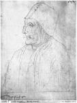 Ms 266 fol.278 Maitre Jean Froissart (1333-1400/01) from 'The Recueil d'Arras' (red chalk on paper) (b/w photo)
