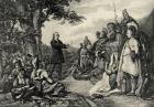 John Wesley preaching to the Indians in Georgia in 1736 (engraving)