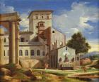 Italian Landscape (oil on canvas)