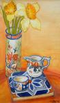 Chinese Vase with Daffodils, Pot and Jug,2014 (watercolour)