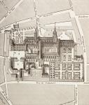 North view of the Benedictine Abbey of St. Germain-des-Pres, Paris, as it existed in the 17th century, from 'Military and Religious Life in the Middle Ages' by Paul Lacroix, published London c.1880 (litho)