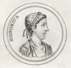 Flavius Honorius, from 'Crabb's Historical Dictionary', published 1825 (litho)
