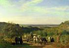 View from the Hilltops of Suresnes or, The Grape Harvest at Suresnes (oil on canvas)