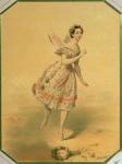 Dancer Maria Taglioni (1804-84) in the ballet 'Sylphides', 1840s (coloured pencil on paper)
