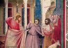 Jesus Chasing the Merchants from the Temple, detail of Christ and two merchants, c.1303-05 (fresco) (detail of 444251)