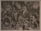 The Massacre in the Prisons in September 1792, engraved by Jean-Baptiste Charles Carbonneau (b.1815) (engraving)