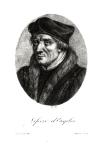 Portrait of Jacques Lefevre d'Etaples (c.1450-1536) (engraving) (b/w photo)