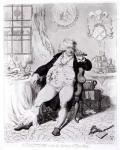 A Voluptuary under the Horrors of Digestion, published in 1792 (engraving) (b/w photo)
