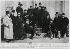 Group in the garden of Edmond Huot de Goncourt, c.1890 (b/w photo)