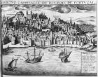 View of Lisbon (engraving) (b/w photo)