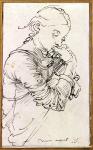 'My Agnes', Durer's wife depicted as a girl, 1494 (pen & ink on paper)