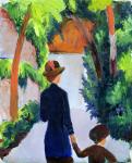 Mother and Child in the Park, 1914 (oil on canvas)