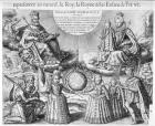 Henri IV (1553-1610) with his Family, 1607 (engraving) (b/w photo)