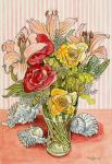 Roses, Lillies and Shells, 2008, (pencil with watercolour washes)