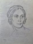 Portrait of Anna Pavlova (1881-1931), 1908 (charcoal on paper)