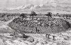 A Congolese village in the mid 19th century, from 'Africa Pintoresca', published 1888 (engraving)