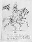 Equestrian portrait of Prince Joachim Murat (pen & brown ink & graphite on paper)
