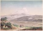 View of Cajambe, from 'Voyages aux Regions Equinoxiales du Nouveau Continent' by Alexander de Humboldt (1769-1859) engraved by Michel Bouquet (1807-90) published in 1814 (coloured engraving)