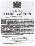 Royal Declaration, 1675 (engraving) (b/w photo)