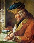 Voltaire (1694-1778) in his Study (oil on canvas)