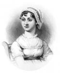 Portrait of Jane Austen (1775-1817) (engraving) (b&w photo)