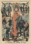 Paris firemen centenary, illustration from 'Le Petit Journal', supplement illustre, 8th October 1911 (colour litho)