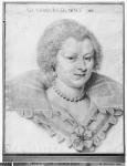 Portrait of Magdeleine de Souvre (1599-1678) Marquise de Sable, 1621 (pencil on paper) (b/w photo)