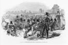 Chartist Excitement, the Police Force in Bonner's-Fields, on Monday Last (engraving)