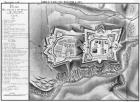 Plan and map of the town and citadel of Mont-Louis, 1776 (pencil & w/c on paper) (b/w photo)