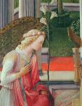 The Annunciation, detail of the Angel Gabriel (oil on panel) (detail of 244961)