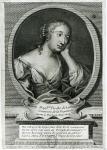 Medallion portrait of Madame de La Fayette, French novelist (engraving)