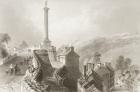 Walls and Walker's Pillar, Londonderry, from 'Scenery and Antiquities of Ireland' by George Virtue, 1860s (engraving)