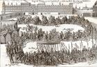 Entry of Prince Charles I into Madrid, 1623 (engraving) (b/w photo)