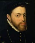 Portrait of Philip II of Spain (1527-98) (oil on panel)