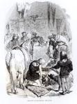 Edward II (1284-1327) and the Minstrel (engraving) (b/w photo)