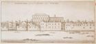 View of Whitehall, 1645 (engraving) (b/w photo)