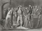 Lord Thomas Fitzgerald renouncing his allegiance to Henry VIII in 1534, from 'The History of Ireland' by Thomas Wright, published c.1854 (engraving)