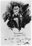 Palestrina in a Black Suit (pen & ink on paper) (b/w photo)