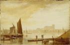 Westminster Bridge and Abbey, 1813 (oil on board)