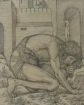 Nebuchadnezzar Eating Grass, 1878 (chalk on paper)