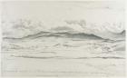 Mountain Panorama in Wales - Cader Idris (black chalk on paper)
