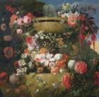 Basin and Flowers (oil on canvas)