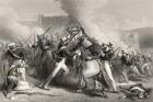 Death of Brigadier Adrian Hope in the attack on the Fort of Roodmow, 15th April 1858, from 'The History of the Indian Mutiny' published in 1858 (engraving)