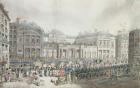 Napoleon's coronation procession passing the Council of State, 2 December 1804 (coloured engraving)