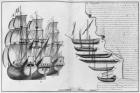 A Dutch store ship, boats known as pinasses and various small boats, Bayonne, illustration from 'Desseins des differentes manieres de vaisseaux...deouis Nantes jusqu'a Bayonne...', 1679 (pencil & w/c on paper) (b/w photo)