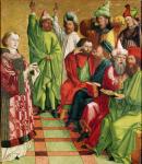 St. Stephen before the Judges, from the Altarpiece of St. Stephen, c.1470 (oil on panel)