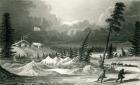Winter View of Fort Franklin, engraved by Edward Francis Finden (1791-1857) May 1828 (engraving) (b/w photo)