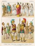 Greek Religious and Military Dress, from 'Trachten der Voelker', 1864 (colour litho)