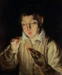 A Child Blowing on an Ember, early 1570s (oil on canvas)
